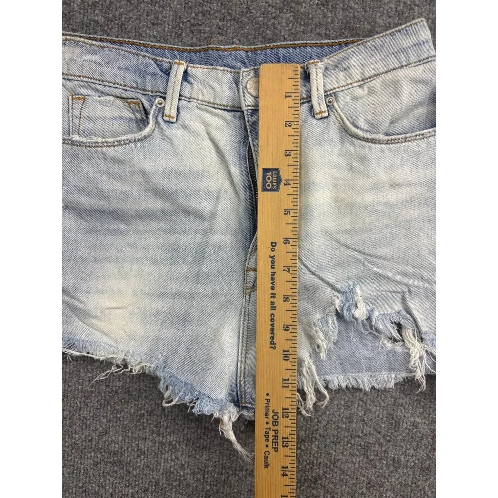 BDG Mom High Rise Shorts Women's 27W Blue Jean Denim Cutoffs Distressed‎ Cotton